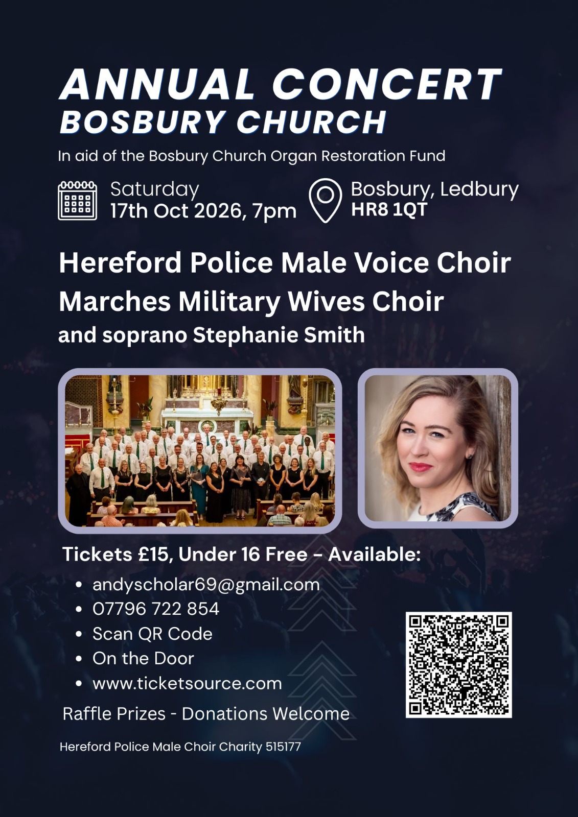 Hereford Police Choir Event at Bosbury Church Poster
